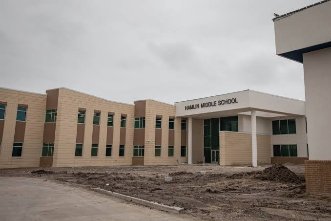 Hamlin Middle School during construction